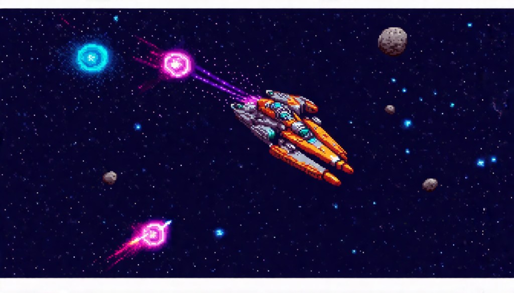 Shield Upgrades Retro Space Shooter Pixel&nbsp;Art