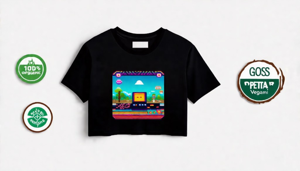 Sustainable Retro Arcade Crop&nbsp;Tee