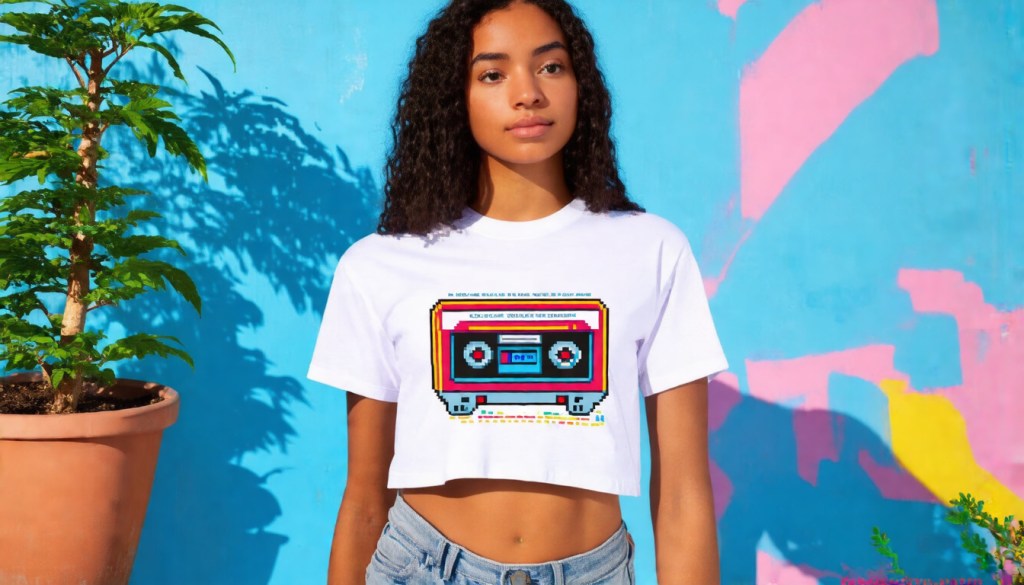 Sustainable Retro Arcade Crop&nbsp;Tee