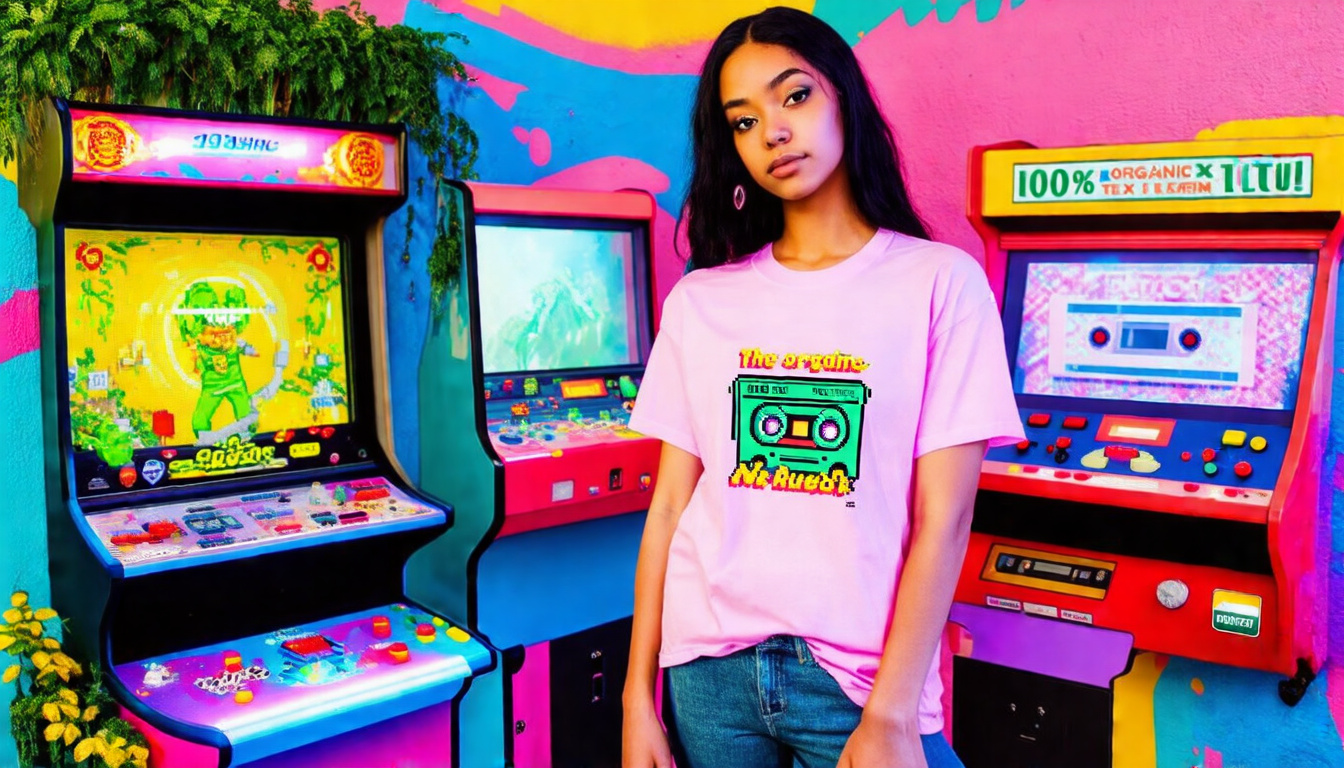 Sustainable Retro Arcade Long Sleeve Tee
