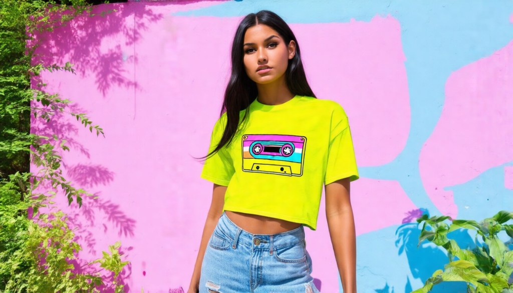 Sustainable Retro Cartoon Crop&nbsp;Tee