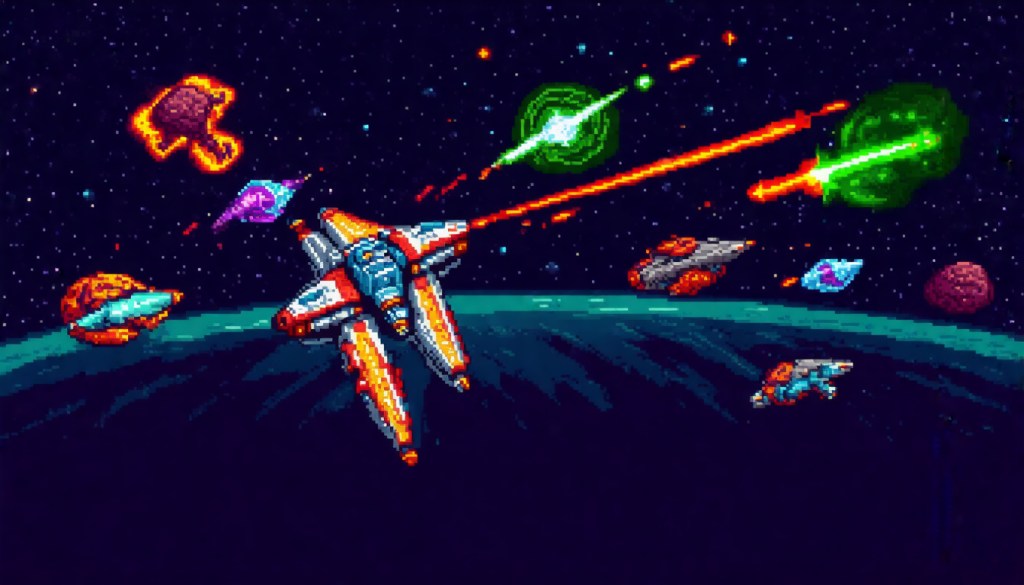 Upgrade Guide Retro Space Shooter Pixel&nbsp;Art