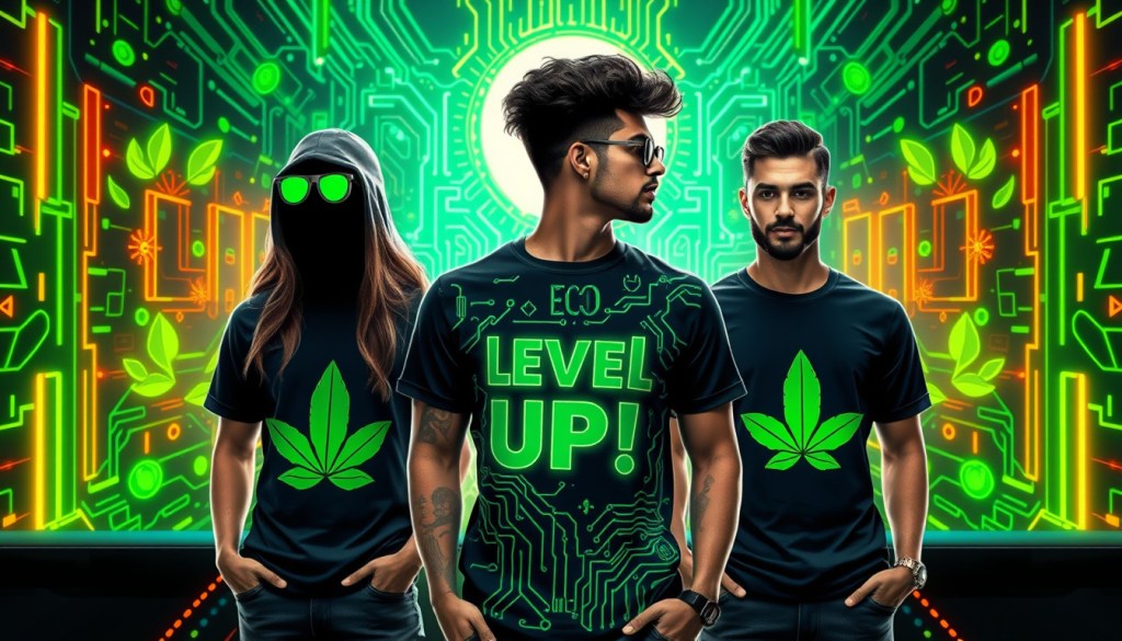 Futuristic Gaming Tees with Green&nbsp;Roots