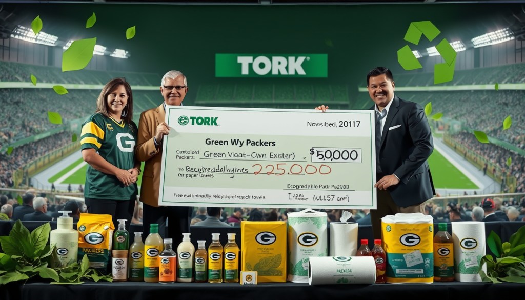 Touchdown for Sustainability: Tork and Green Bay Packers Donate $25,000 in Eco-Friendly Hygiene&nbsp;Products