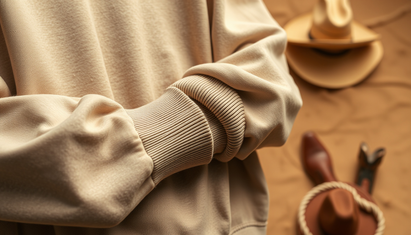 Cowboy renaissance sweatshirt ribbing quality checklist cuffs collar hem