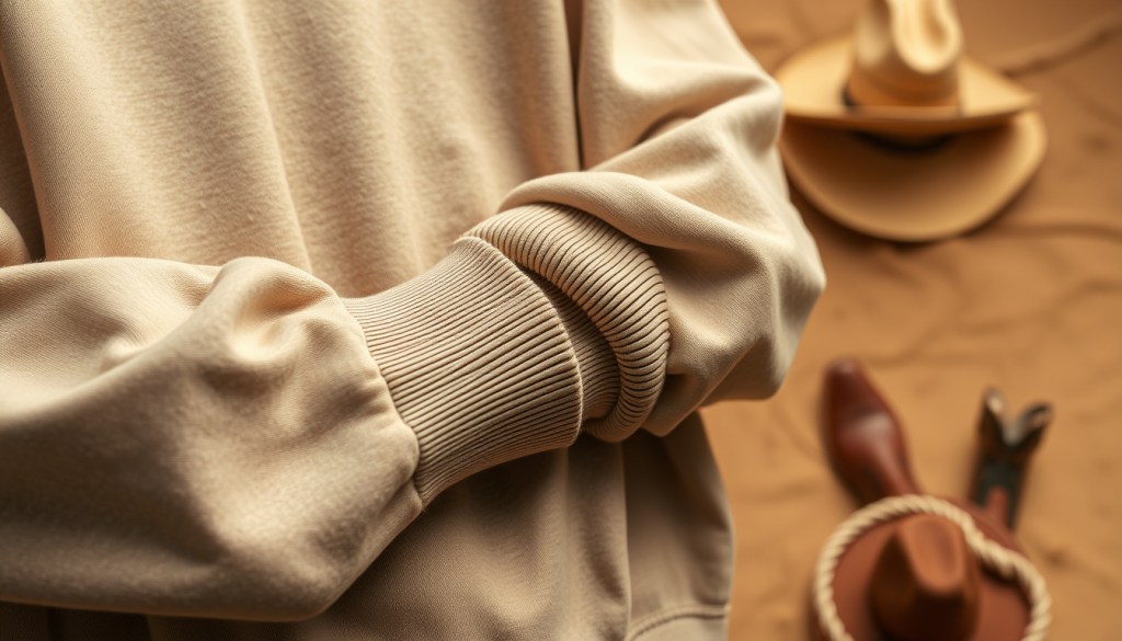 Cowboy renaissance sweatshirt ribbing quality checklist cuffs collar&nbsp;hem