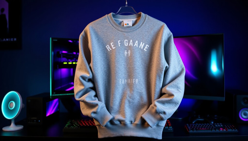 Organic cotton crewneck for gaming sessions fit and&nbsp;feel