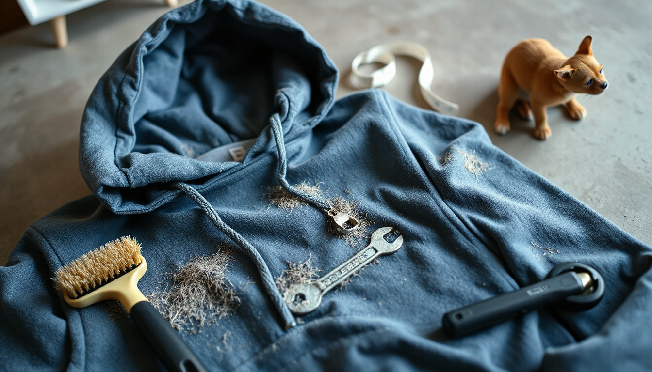 Pet hair control for hoodies