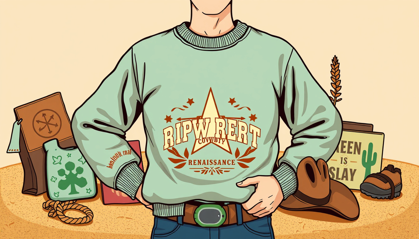 Cowboy renaissance sweatshirt greenwashing red flags in western merch