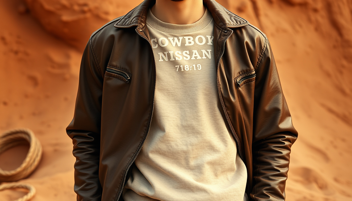 Cowboy renaissance sweatshirt outfit formula leather jacket and crewneck