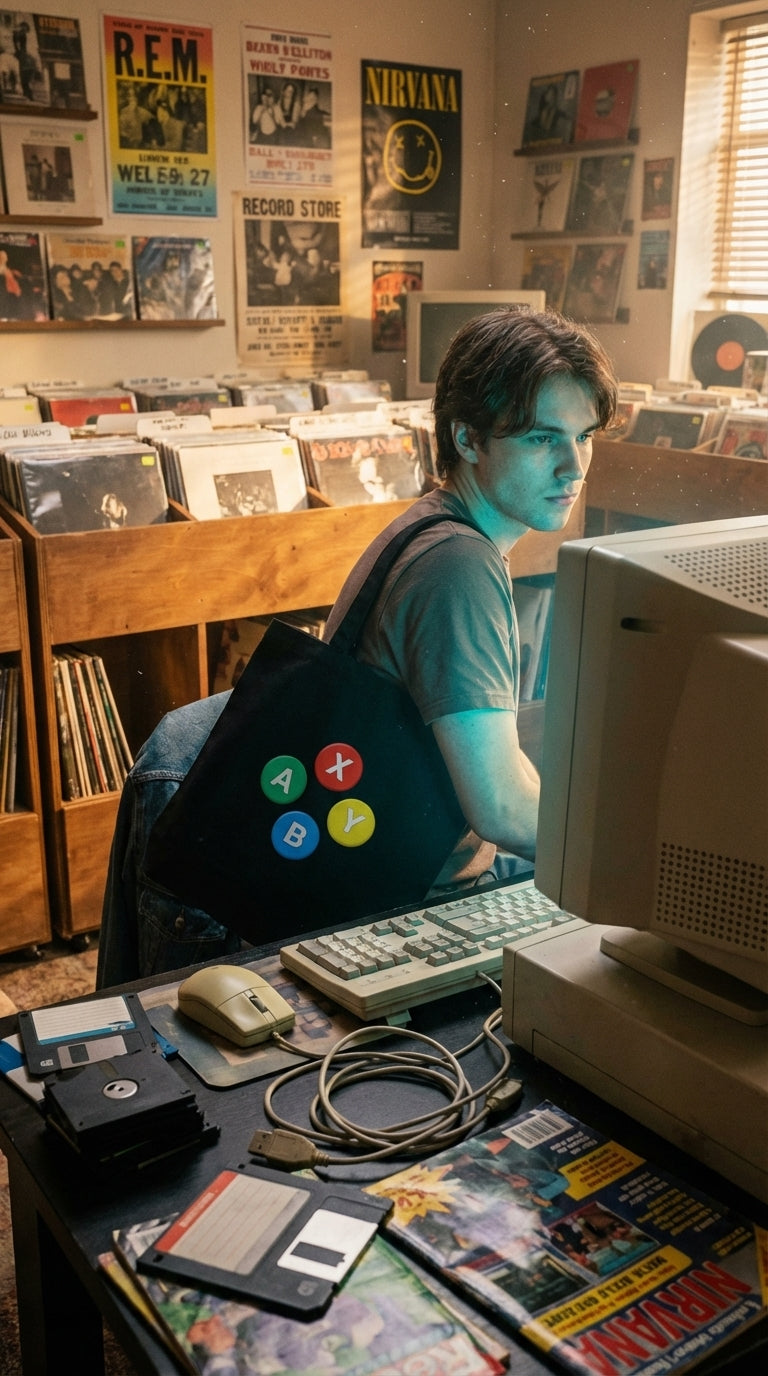 The Player One Tote: GOTS Certified Organic Canvas for Durable, Retro Carry